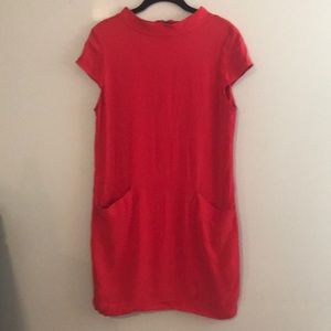 Alice and Olivia red jersey shift dress size M